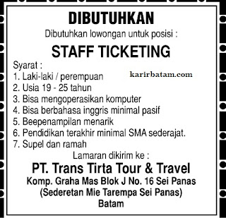 Lowongan Kerja PT. Trans Tirta Tour & Travel
