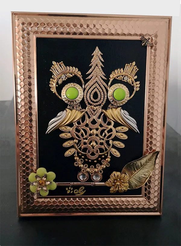 Old Jewelry Wall Art - Owl