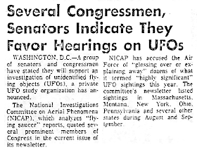 Congressmen, Senators Favor Hearing On UFOs - USA News Report 1973