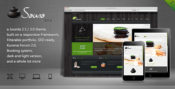 Sauna - Responsive Jooma Template - Health & Beauty Retail