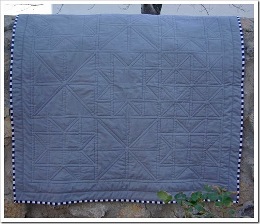 Quilting on Pinwheels and Stars Quilt