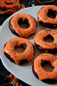 chocolate and marmalade baked doughnuts