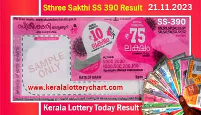 Kerala Lottery Result 21.11.2023 Sthree Sakthi SS 390