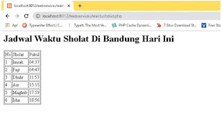 Membuat program Jadwal Waktu Sholat dari data JSON dengan PHP