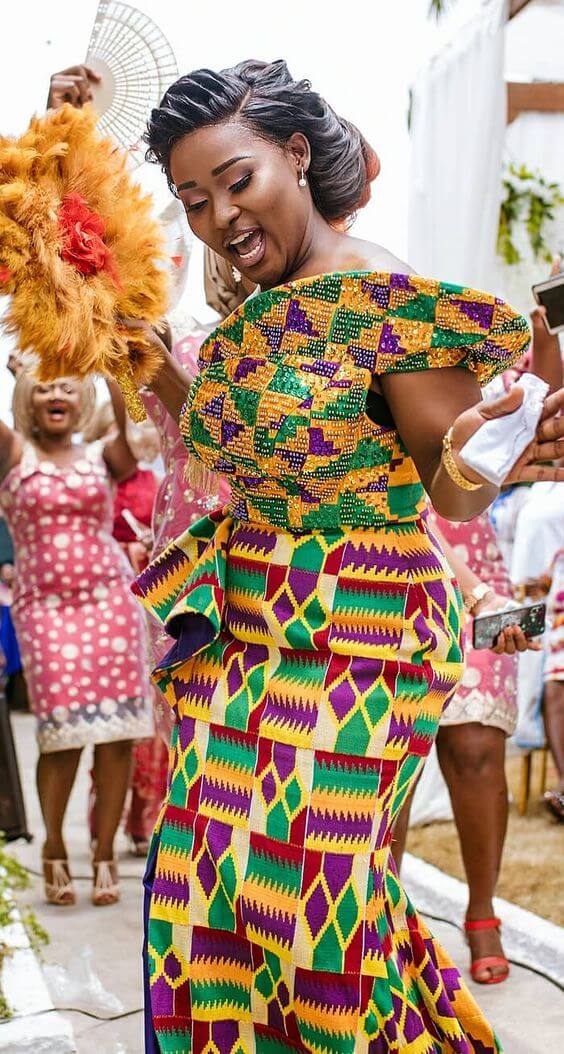 34 Latest Ghanaian Kente  Dresses Styles  For Engagement To 