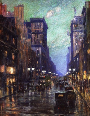 5th Avenue at Twilight ~ Carlton Fowler (1877-1937)