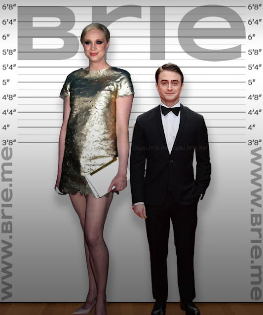 Gwendoline Christie height comparison with Daniel Radcliffe