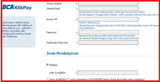 Halaman Registrasi BCA klikPay