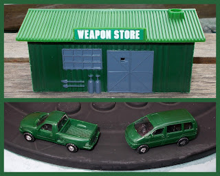 Battlefield in a Box; Honda; Kentoys; Military Base; Military Miniatures; NO 29645; Panzer IV; People Carrier; Pick-up Truck; Plastic Army Toys; Rocket Launcher; Small Scale World; smallscaleworld.blogspot.com; Technical Trucks; Toyota; War Games Accessories; War Gaming; Weapon Store;
