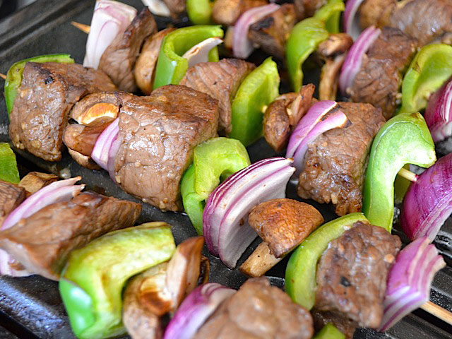 balsamic beef kebabs