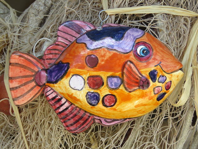 Colorful fish in a window shop, Via San Gaetano, Livorno