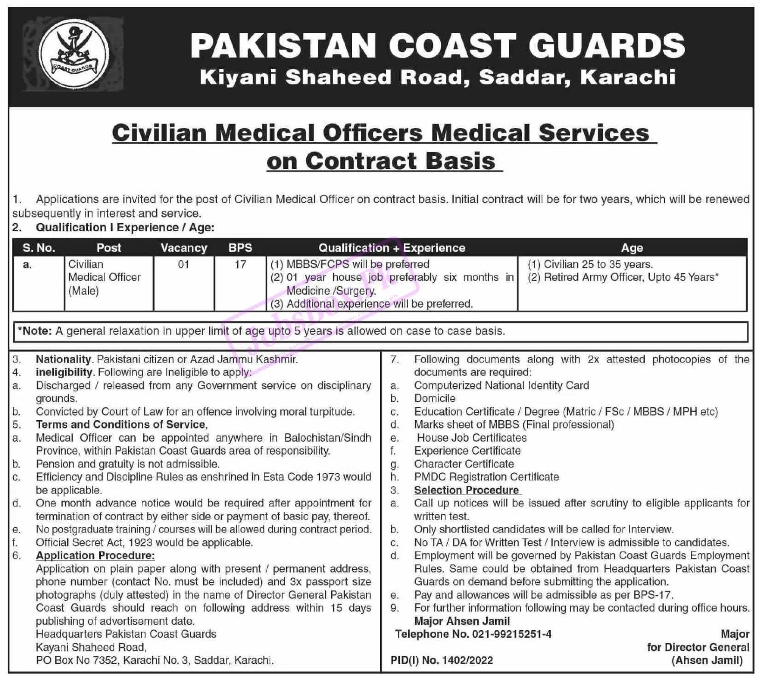 Pakistan Coast Guard Jobs 2022 Online Apply - Pakistan Coast Guard Jobs 2022 Karachi - Pakistan Coast Guard Jobs 2022 Application Form Download