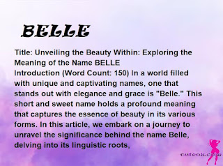 meaning of the name "BELLE"