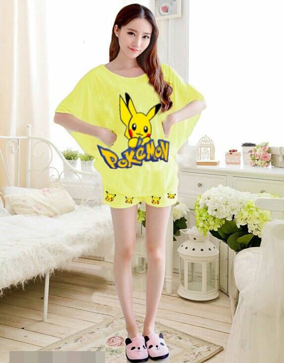  Kaos Pokemon GO Wanita Terbaru Warna Kuning Cantik 70013L