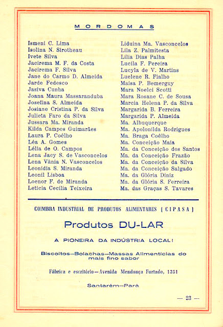 PROGRAMA DA FESTA DE NOSSA SENHORA DA CONCEIÇÃO - 1970 - PAG 23