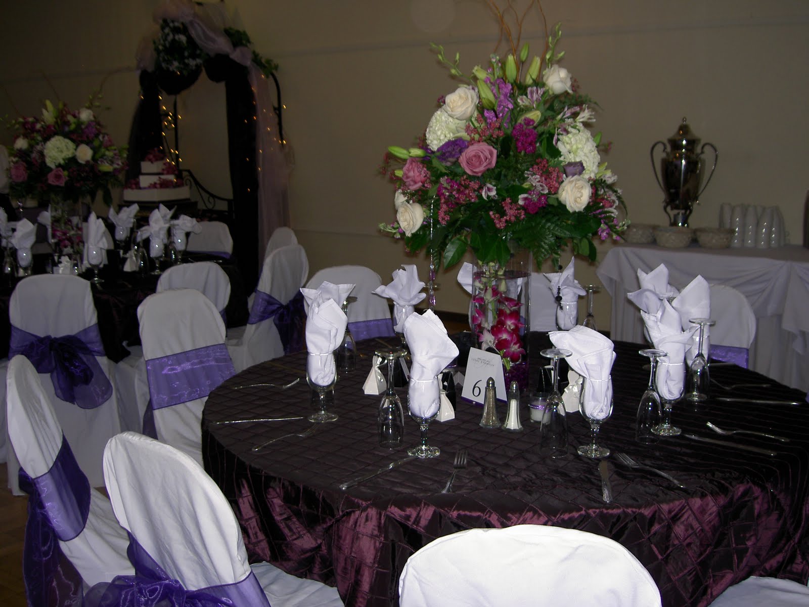 a purple and pink wedding