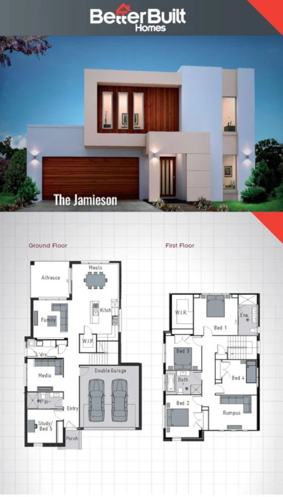 desain inspiratif rumah modern minimalis plus denah