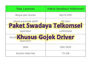 Paket Swadaya Telkomsel Gojek Driver 2020