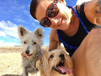 Hannah from The Happy Dog Club and her dogs Honey and Teddi