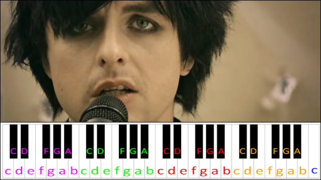 21 Guns by Green Day (Hard Version) Piano / Keyboard Easy Letter Notes for Beginners