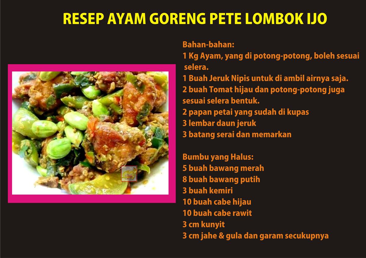 Resep Ayam Goreng Pete Lombok Ijo dan Cara Membuatnya