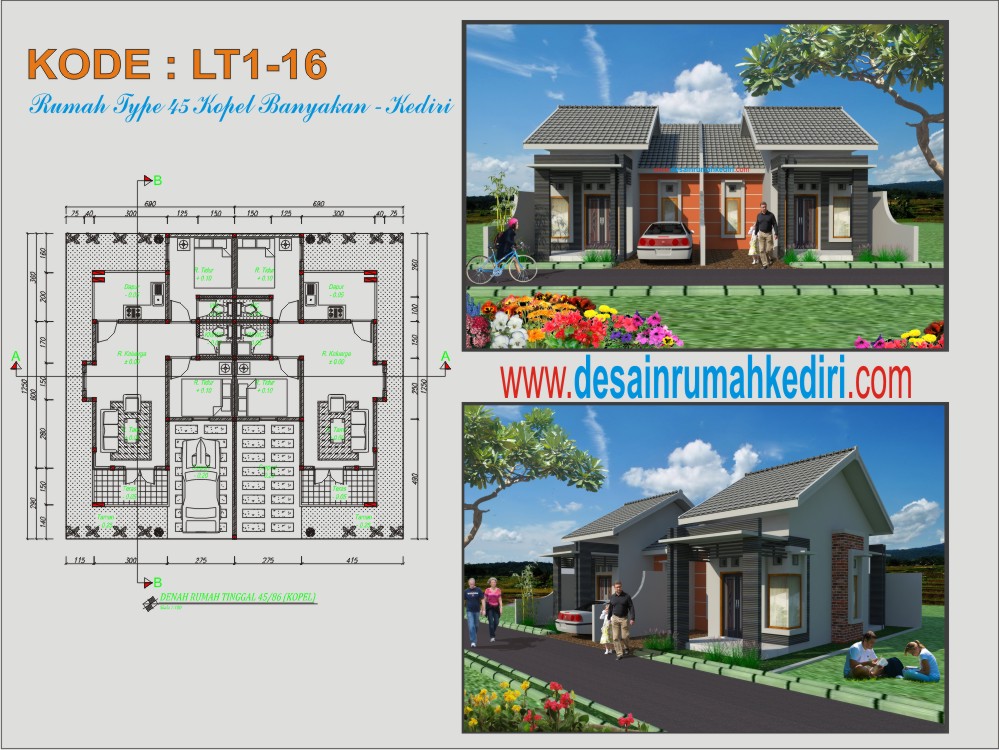 LT1 16 Rumah  Type 45 Kopel  Mas Septi Banyakan Kediri 