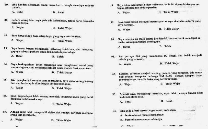 Soalan Ujian Insak - Malacca s