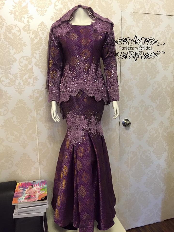 35 Baju Pengantin  Songket  Warna Purple  Trend Model 