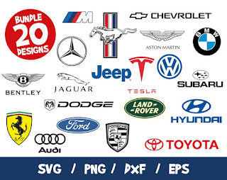 Cars Brands Logo Bundle, Cars Logo SVG , Brand Logo Cricut, Silhouette, Cut File, Tesla Vector, Jeep Svg, Ferrari Svg, Dodge Logo, BMW, Audi