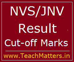 image : Navodaya Vidyalaya Samiti TGT PGT Principal Result 2021 Cut-off Marks @ TeachMatters