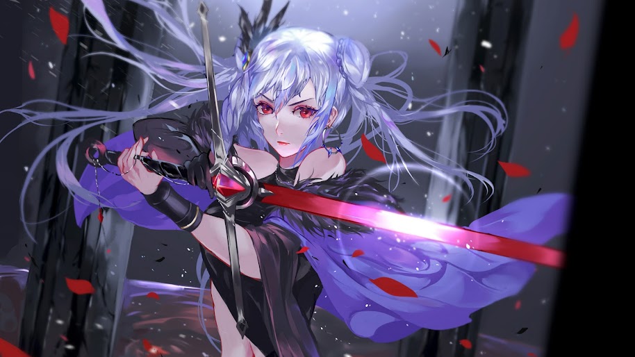 Anime Girl Warrior Fantasy Sword 4k 3840x2160 Wallpaper 11