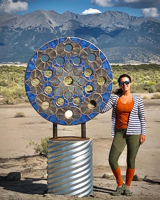 My ceramic sculpture "Lotus Emerges" has just been installed at our 40 Acre Mystic Valley Sculpture Park in Mosca, Colorado near the Great Sand Dunes National Park. Last year it was installed for the Annual Outdoor Art Exhibit 'Artscape' in nearby Alamosa - the central city of the San Luis Valley.