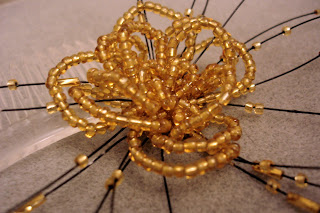 Gold Hair Flower with Fronds