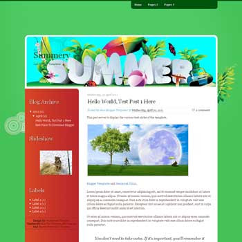 Summery Blogger Template. blogger template from wordpress theme