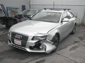 Audi A4 before auto body work at Almost Everything Collision Center