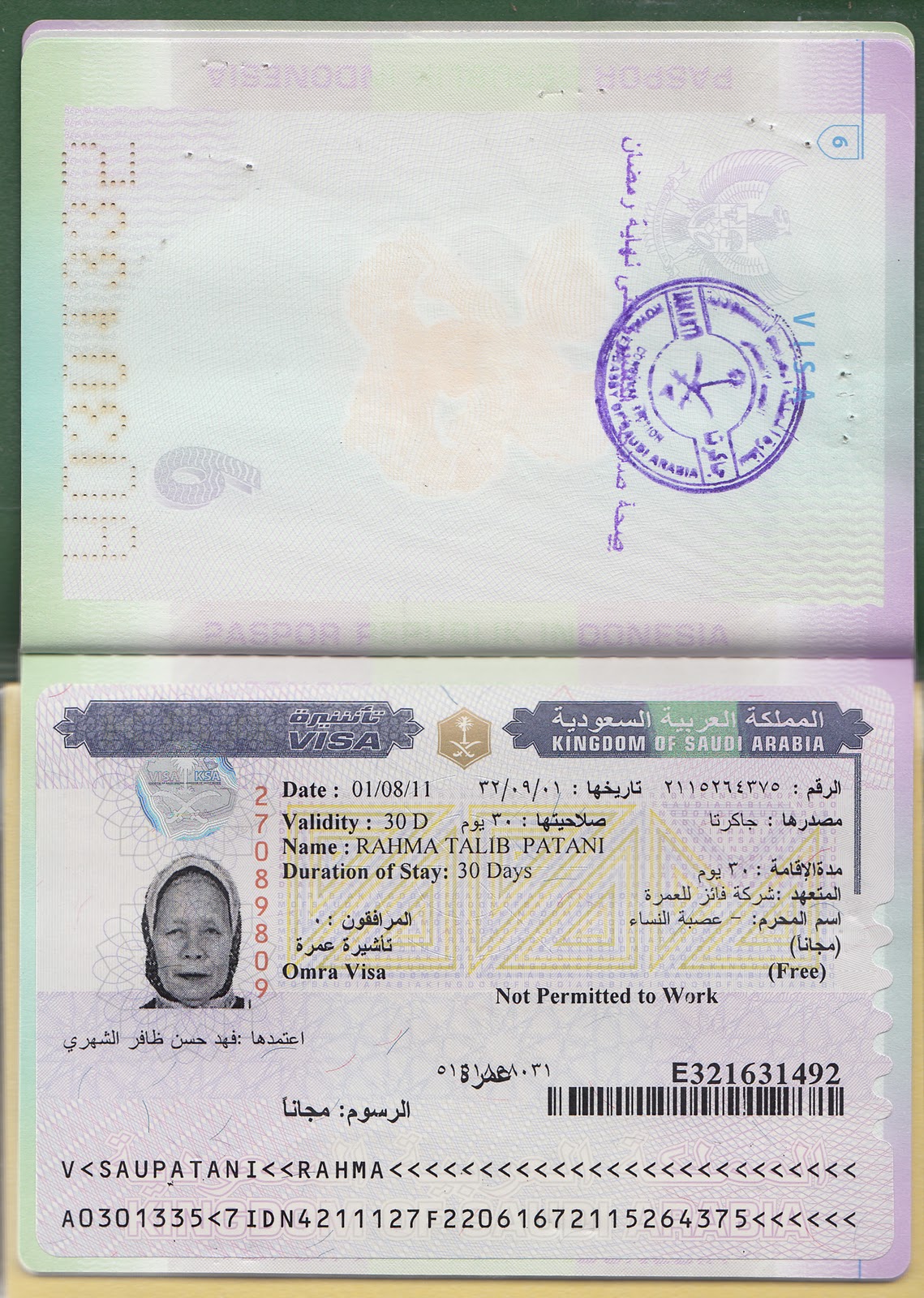 Contoh Gambar Visa Umrah - Contoh Pengantar