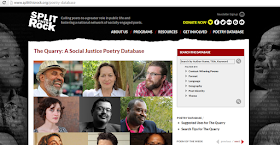 photo of The Quarry website featuring collage of 6 poets included in poetry database