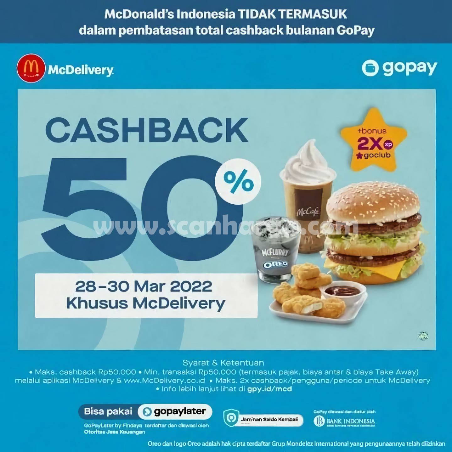 Promo McDonalds GOPAY Terbaru CASHBACK hingga 50%*