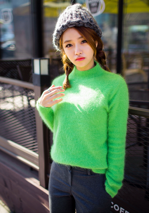 Fuzzy Mock Neck Sweater