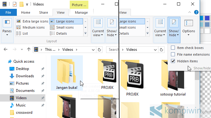  satu partisi sanggup mengandung ribuan folder 2 Cara Menyembunyikan File/Folder, Gambar, Video, Dokumen, atau File Apa pun di PC/Laptop