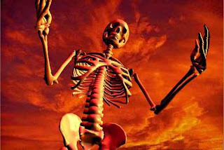 red skeleton for halloween