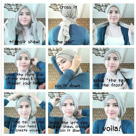 tutorial hijab kerudung paris style 2