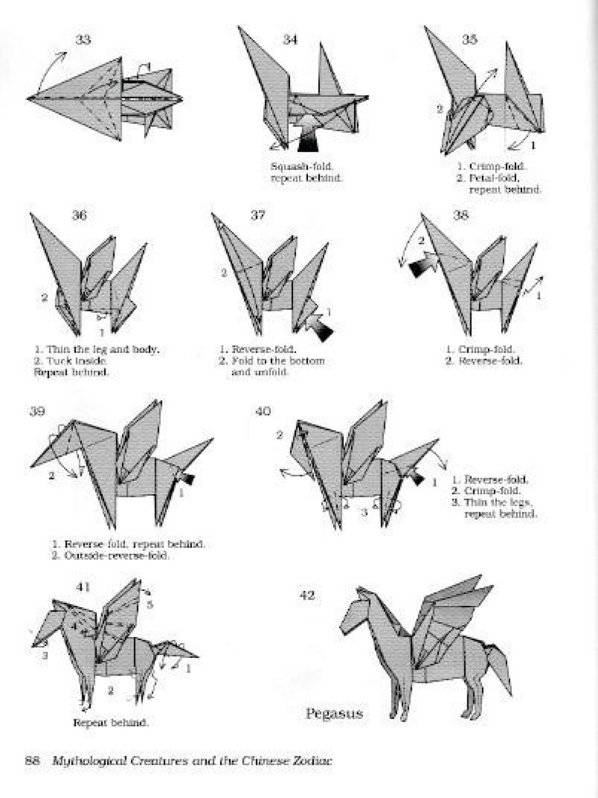  Cara Membuat Origami  Pegasus Paper work