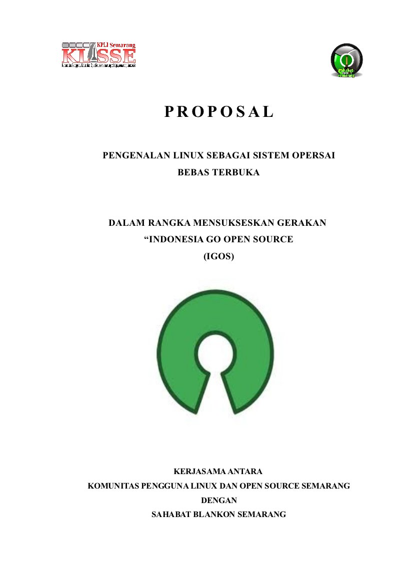 Contoh Proposal Linux Go To School - Istana Media