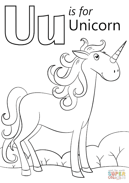 Click The Is For Unicorn Coloring Pages 