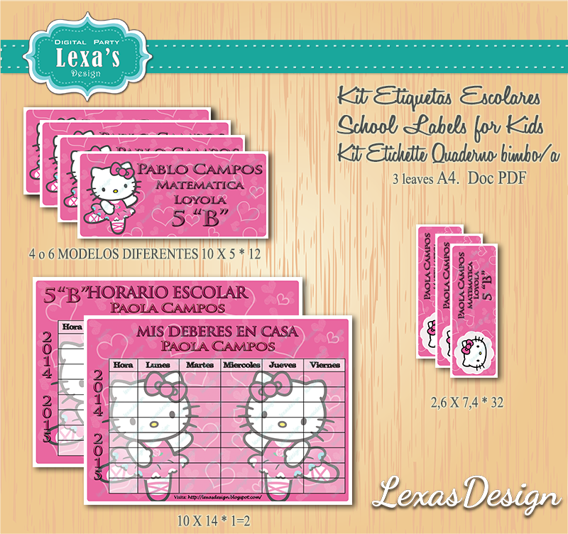 Etiquetas Escolares Hello kitty gratis