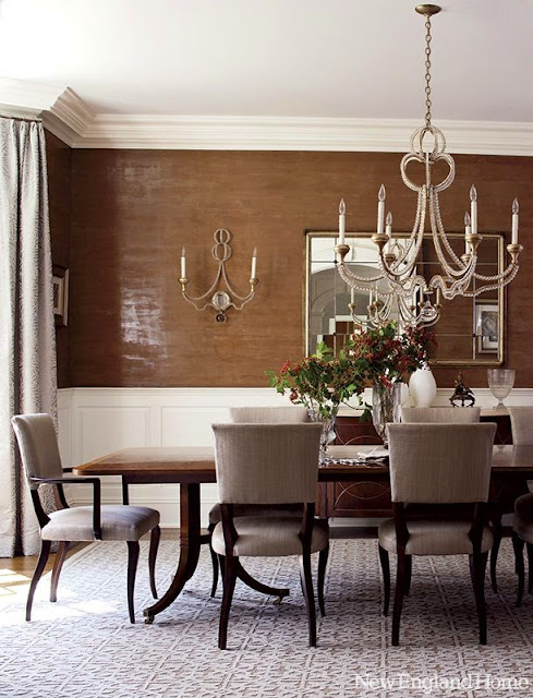 textured walls brown white dining room