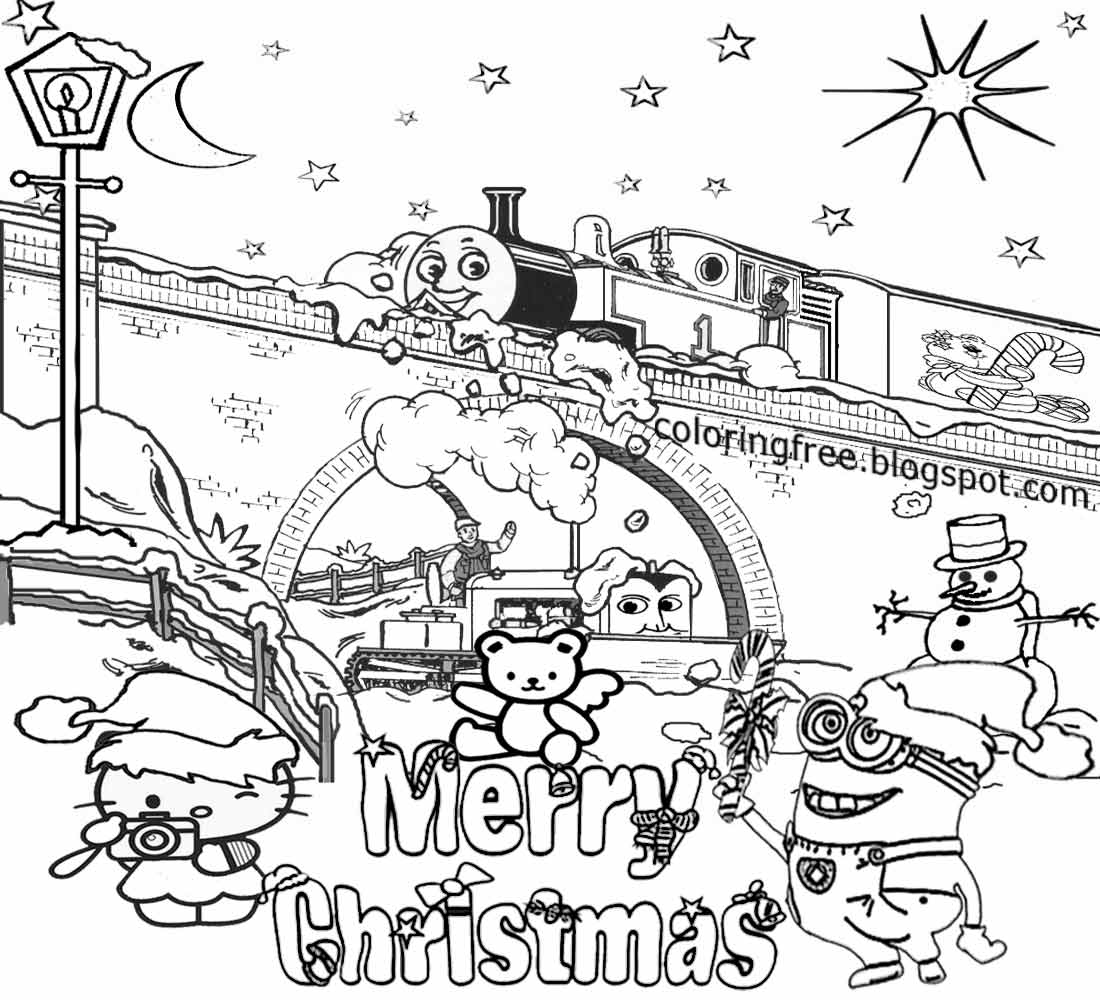 Bob builder Thomas and friends cartoon coloring pages of Christmas for teenagers difficult clipart