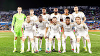 📸REAL MADRID C. F. 📆1 febrero 2024 ⬆️Andriy Lunin, Fede Valverde, Aurélien Tchouaméni, Antonio Rüdiger, Jude Bellingham, Joselu. ⬇️Lucas Vázquez, Ferland Mendy, Nacho, Vinícius y Luka Modrić. GETAFE C. F. 0 🆚 REAL MADRID C. F. 2 Jueves 01/02/2024, 21:00 horas. Campeonato de Liga de 1ª División, jornada 20 (partido aplazado). Getafe, Madrid, estadio Coliseum: 15.264 espectadores. GOLES: ⚽0-1: 14’, Joselu. ⚽0-2: 56’, Joselu.