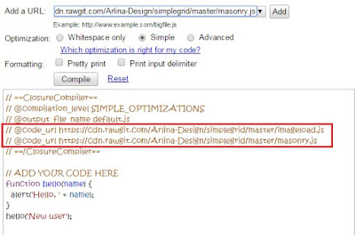 gabungkan External Javascript dengan Closure Compiler Service